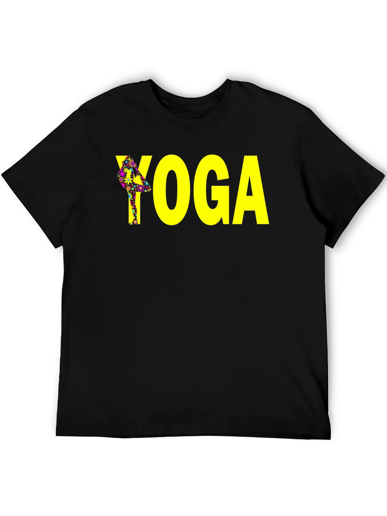 Yoga Tree Pose Graphic Tee - Black