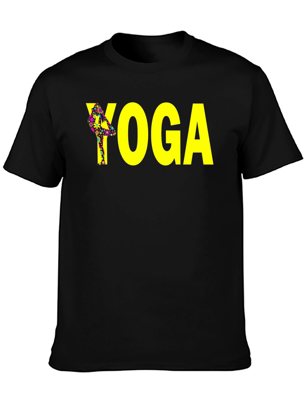 Yoga Tree Pose Graphic Tee - Black