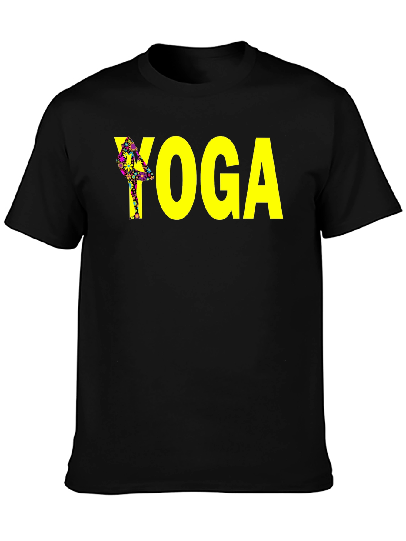 Yoga Tree Pose Graphic Tee - Black
