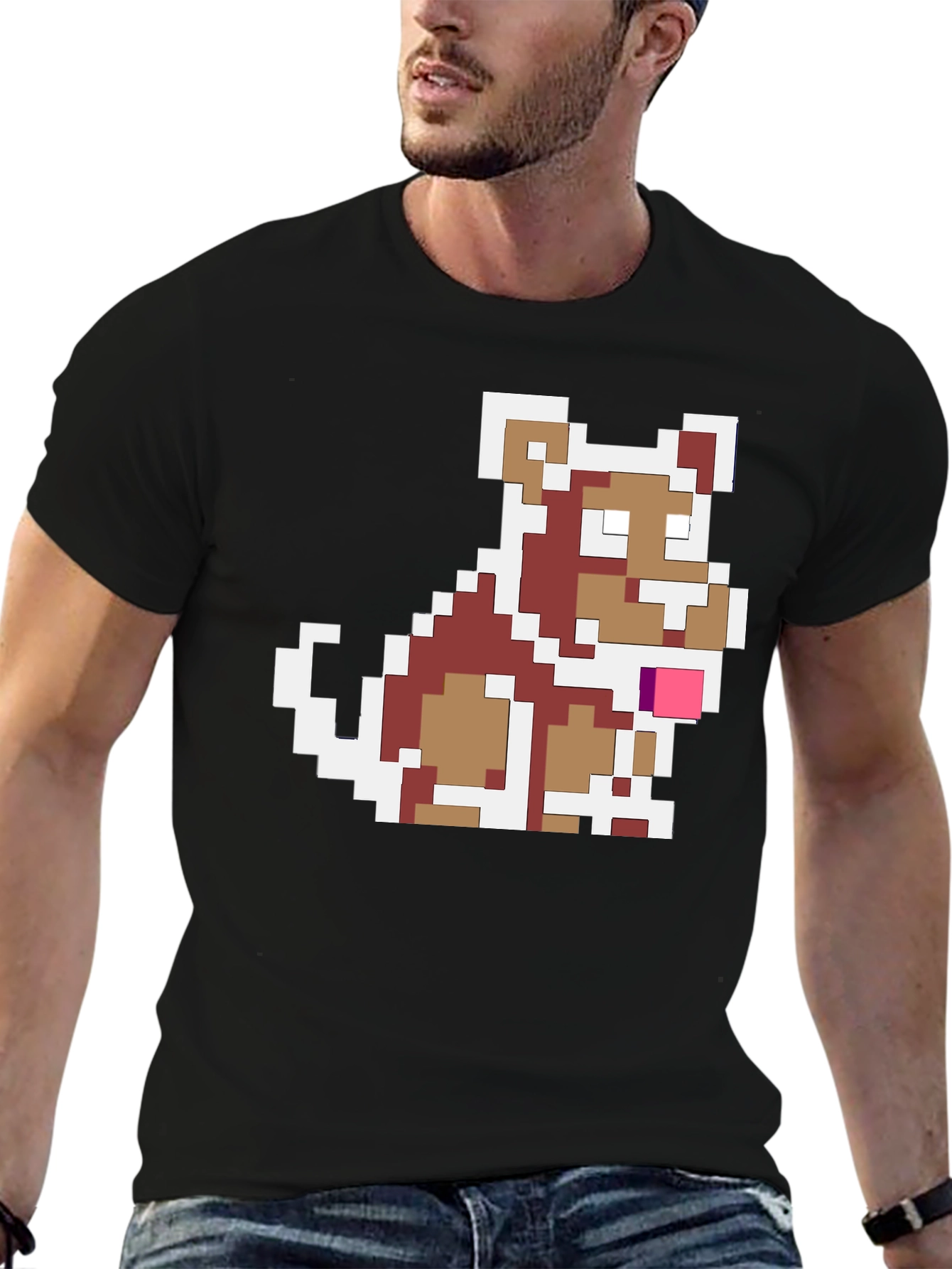 Pixel Dog Graphic Tee - Retro Gamer Style