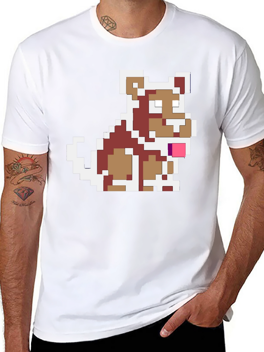 Pixel Dog Graphic Tee - Retro Gamer Style