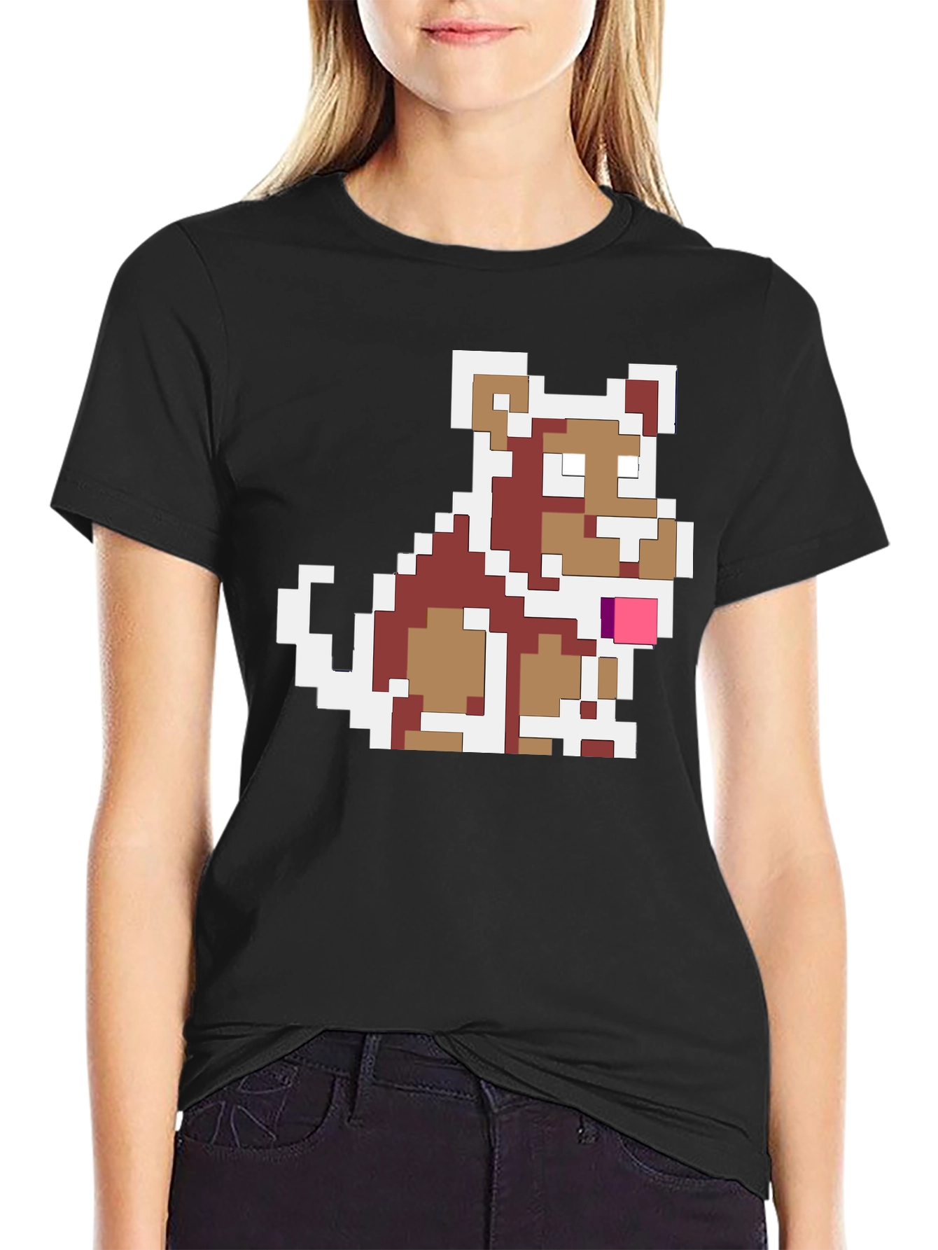 Pixel Dog Graphic Tee - Retro Gamer Style