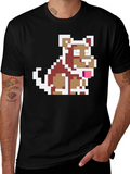 Pixel Dog Graphic Tee - Retro Gamer Style