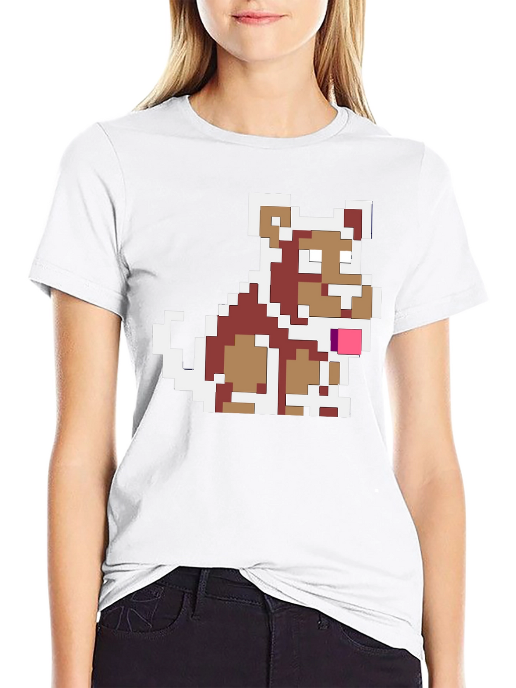 Pixel Dog Graphic Tee - Retro Gamer Style