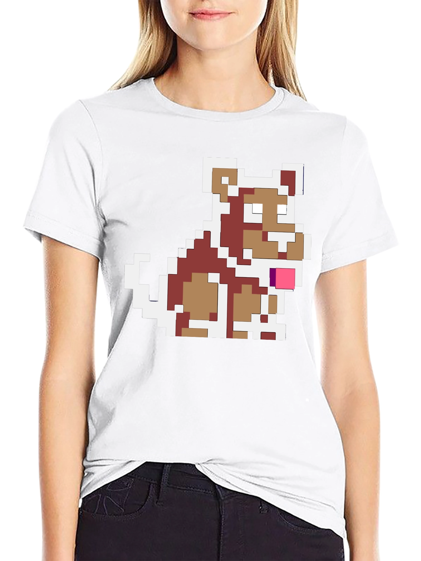 Pixel Dog Graphic Tee - Retro Gamer Style