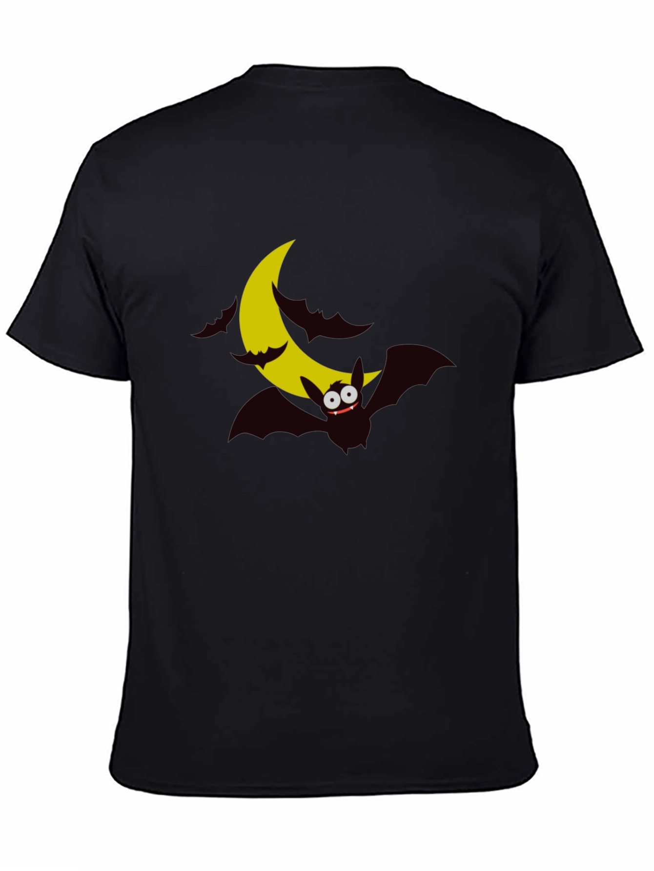 Spooky Bat Moon Graphic Tee - Halloween Shirt