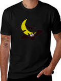 Spooky Bat Moon Graphic Tee - Halloween Shirt
