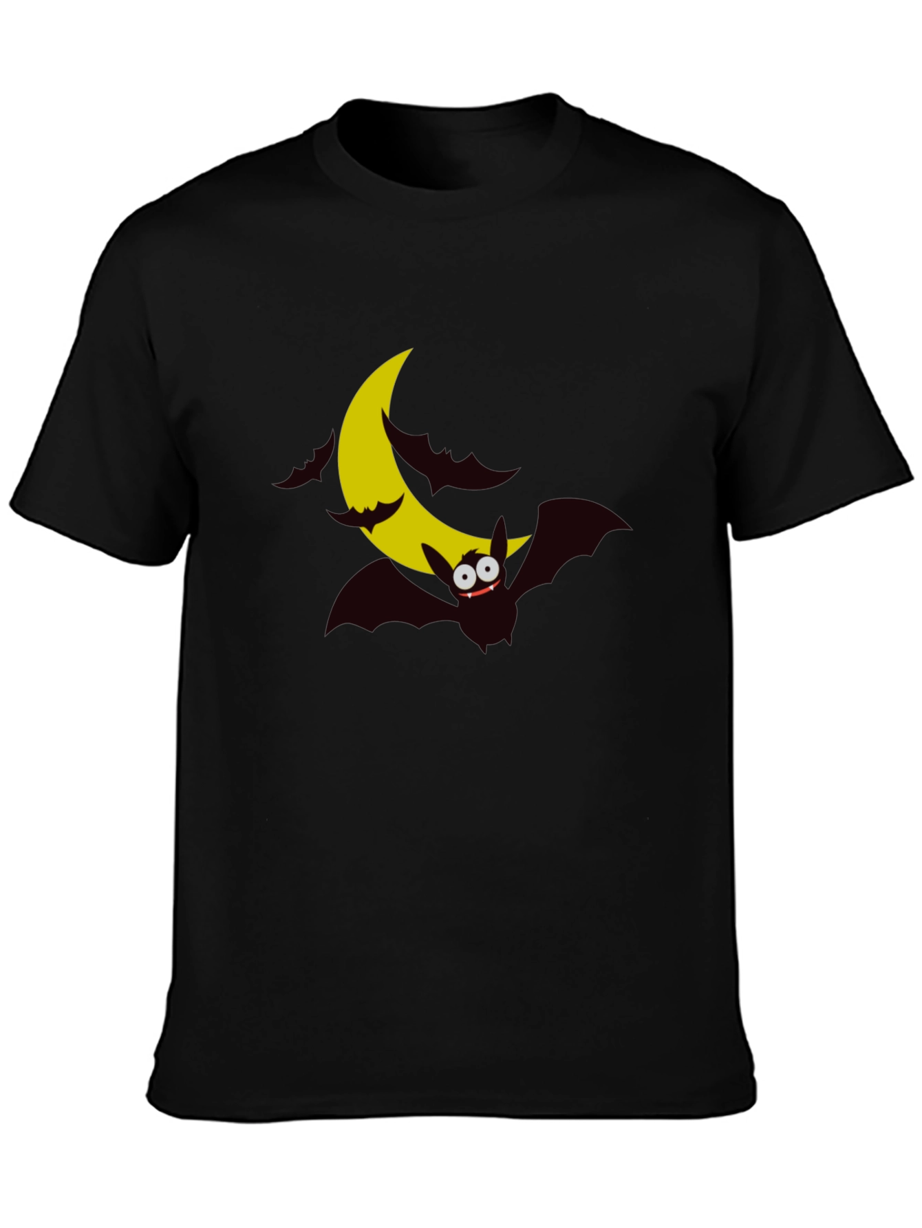 Spooky Bat Moon Graphic Tee - Halloween Shirt