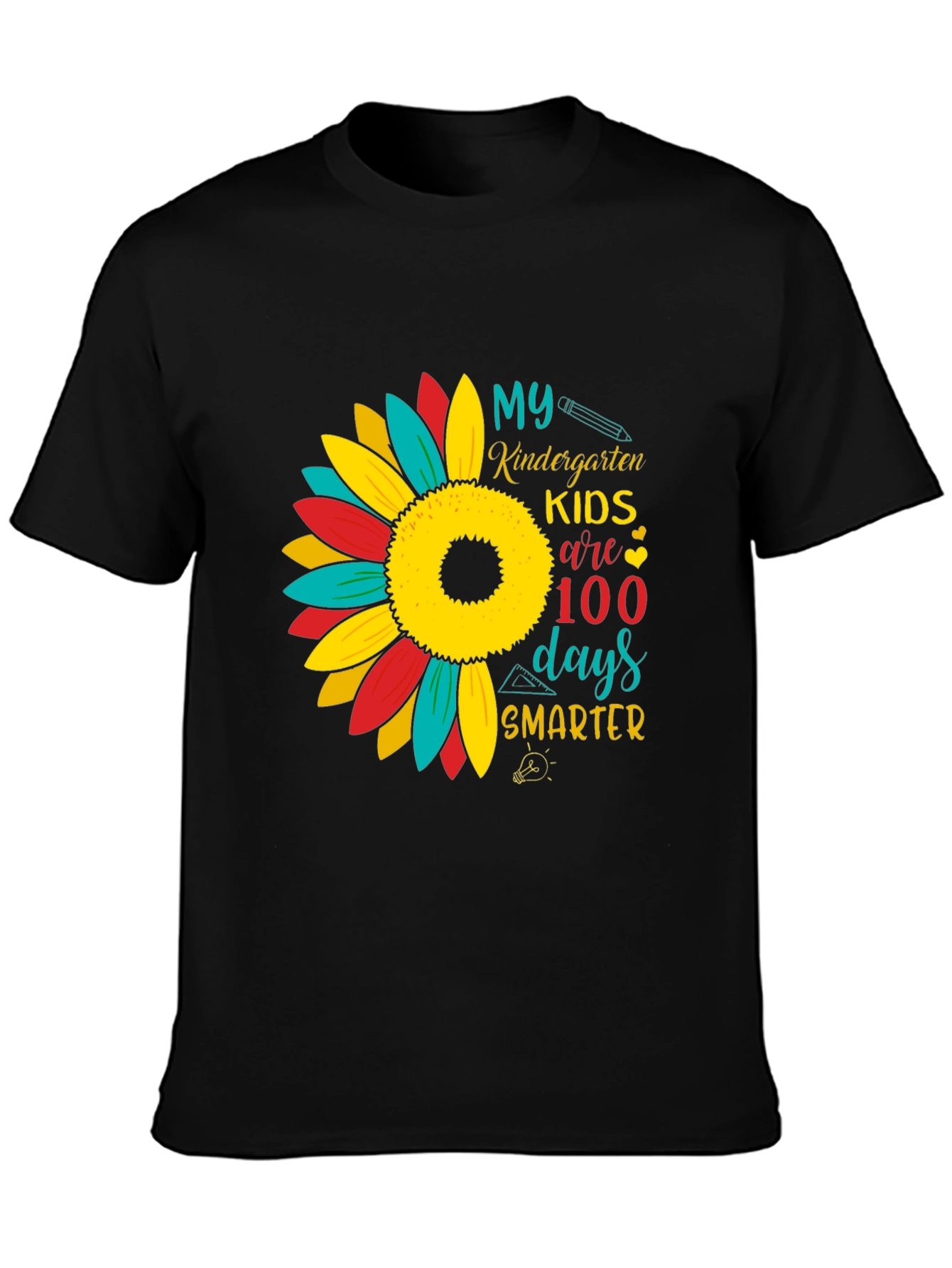 Kindergarten 100 Days Smarter Sunflower T-Shirt