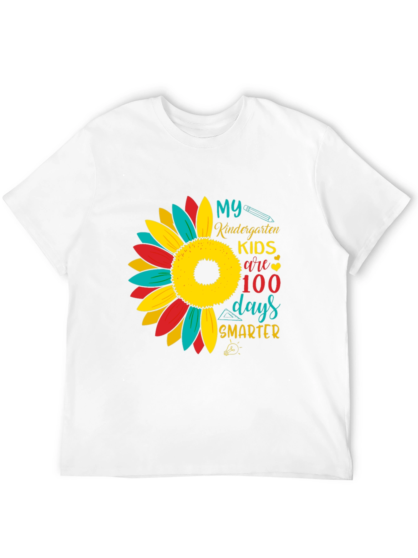 Kindergarten 100 Days Smarter Sunflower T-Shirt