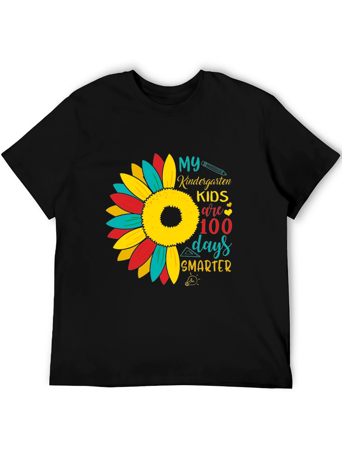 Kindergarten 100 Days Smarter Sunflower T-Shirt