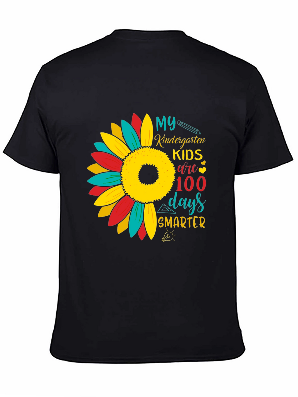 Kindergarten 100 Days Smarter Sunflower T-Shirt