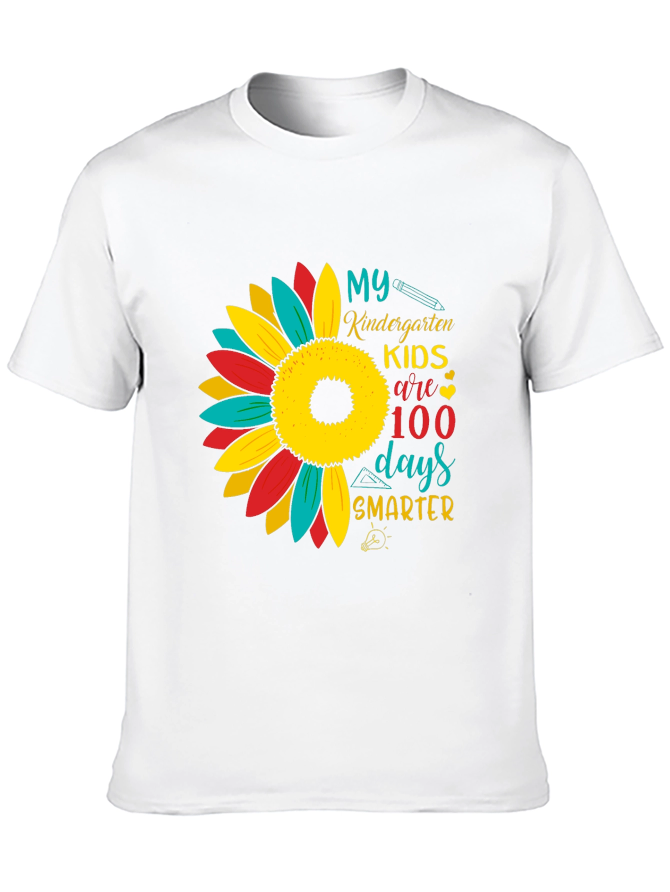 Kindergarten 100 Days Smarter Sunflower T-Shirt
