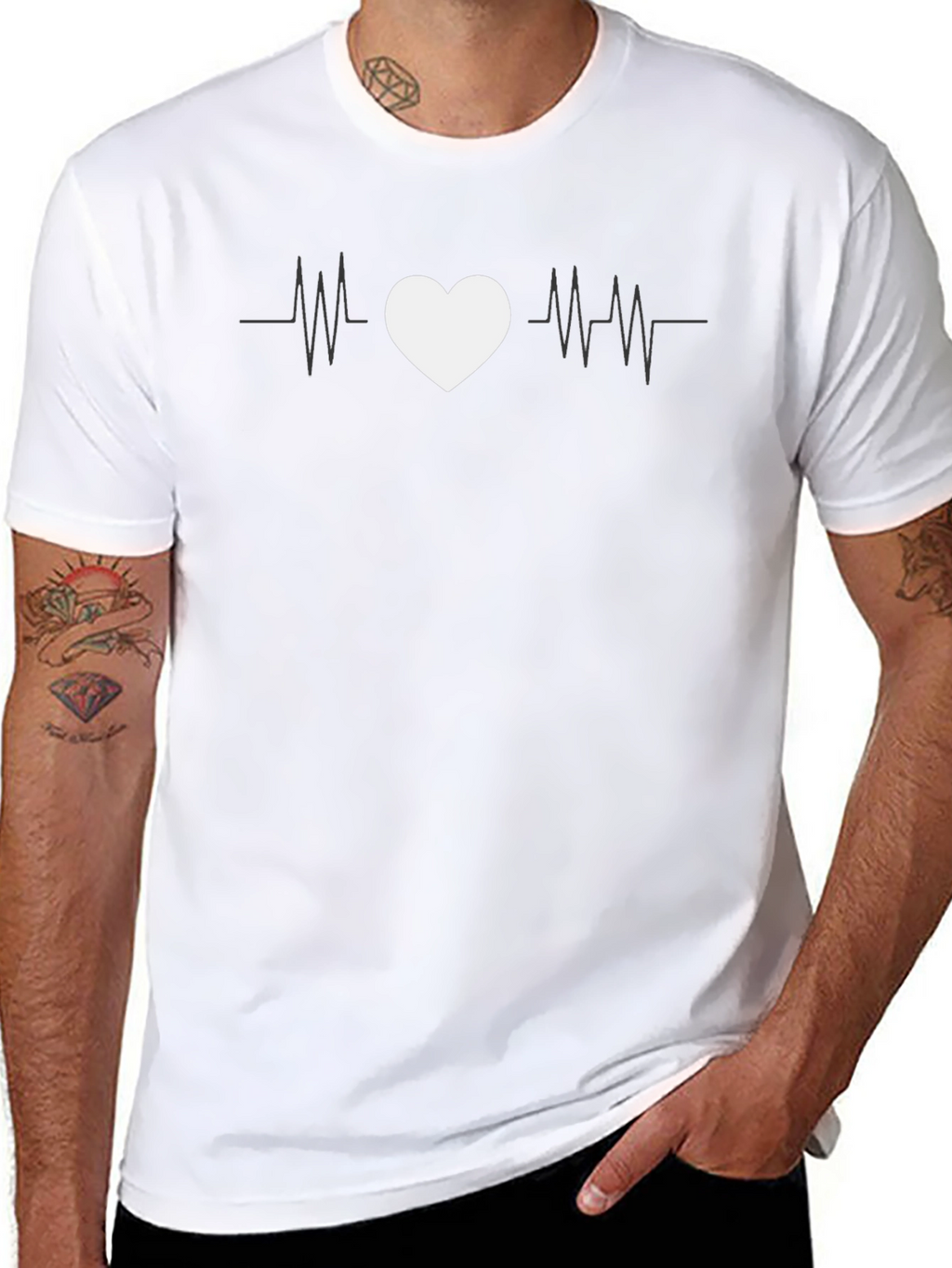 Heartbeat Love Graphic Tee - Black