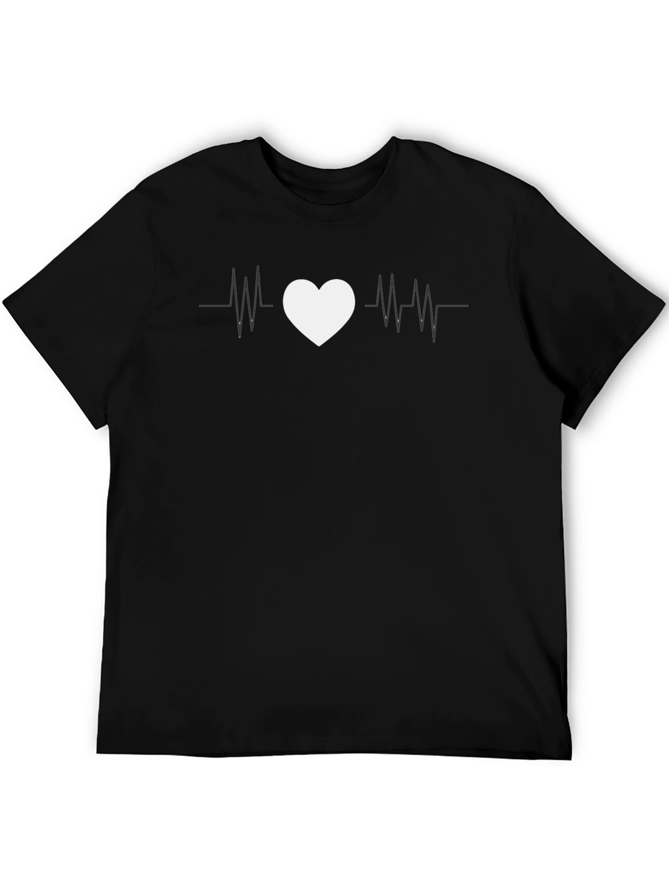 Heartbeat Love Graphic Tee - Black