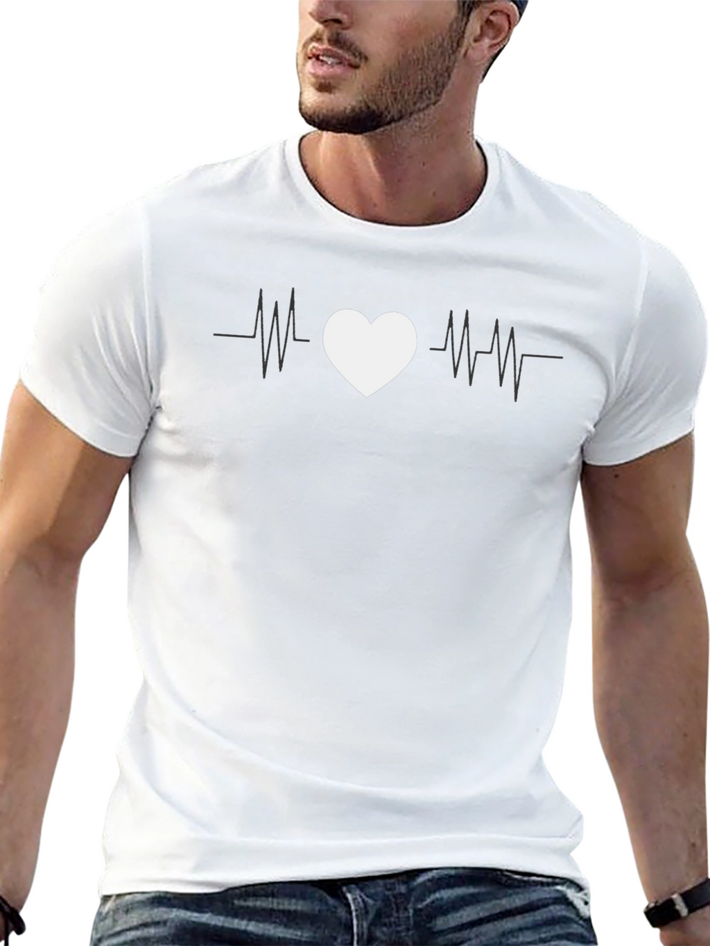 Heartbeat Love Graphic Tee - Black