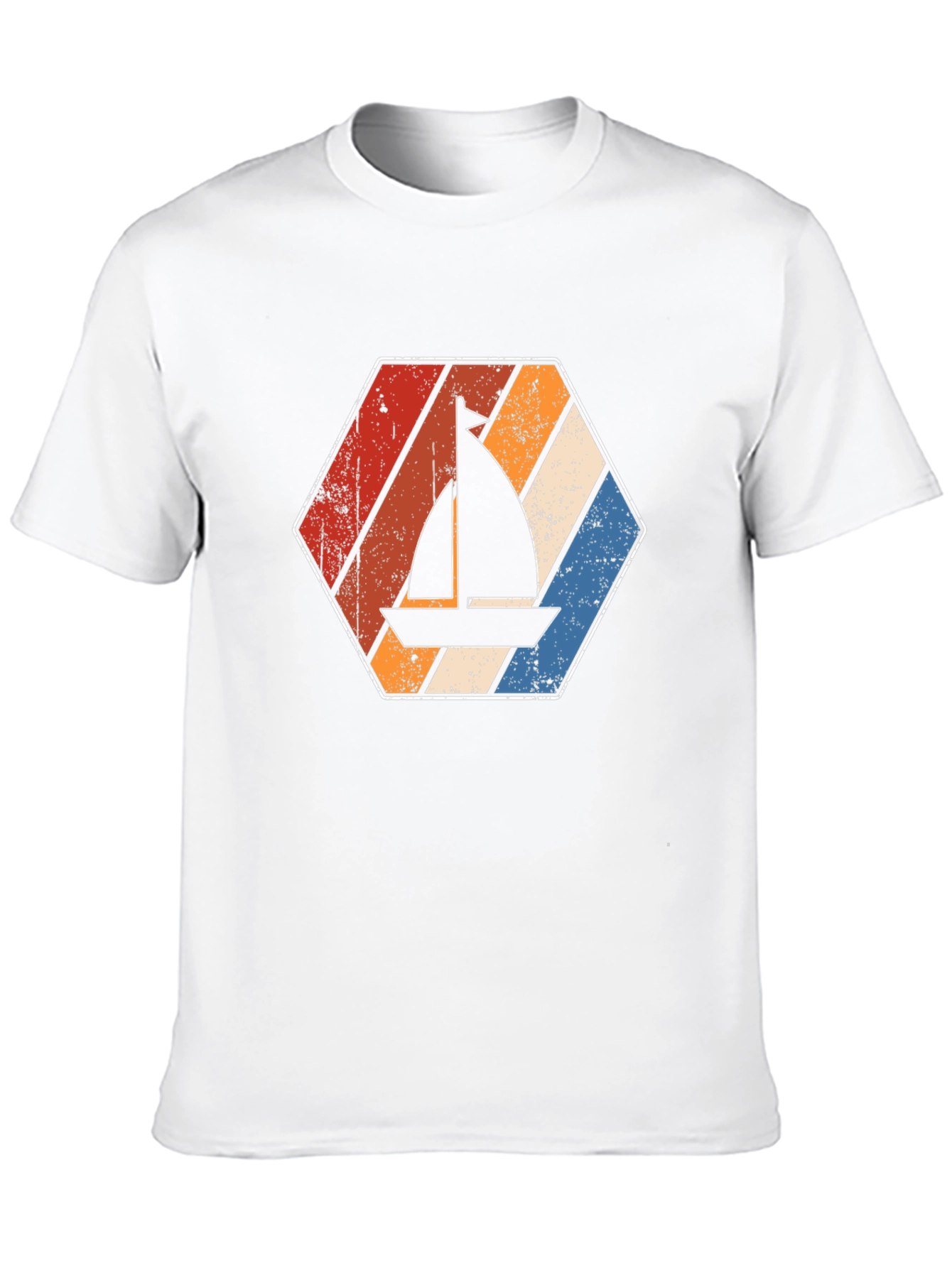 Retro Sailboat Graphic Tee - Black