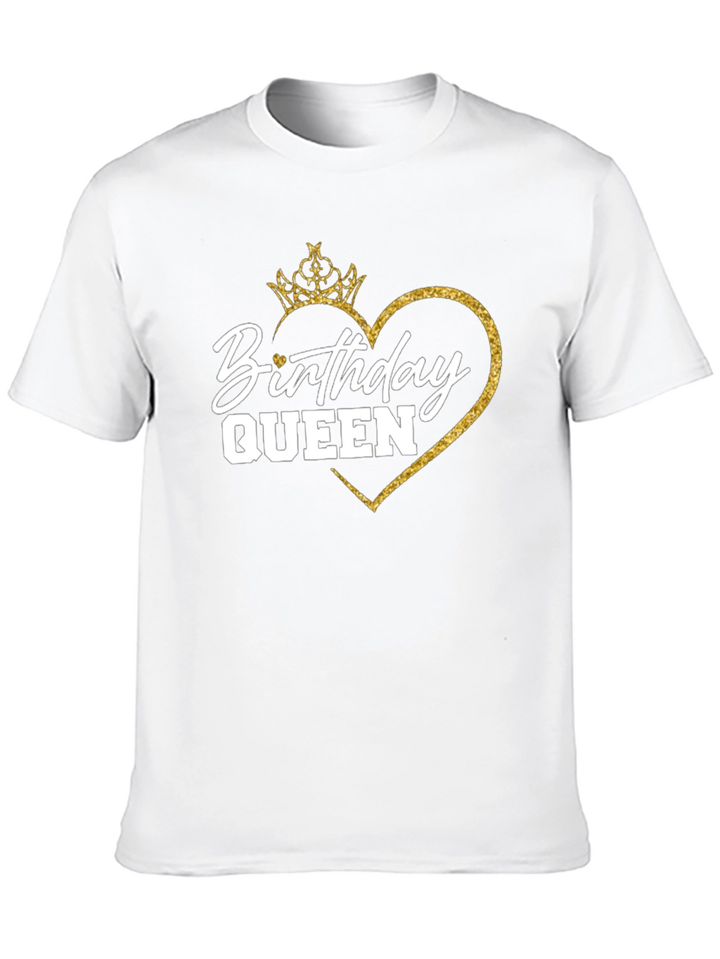 Birthday Queen T-Shirt - Gold Glitter Crown