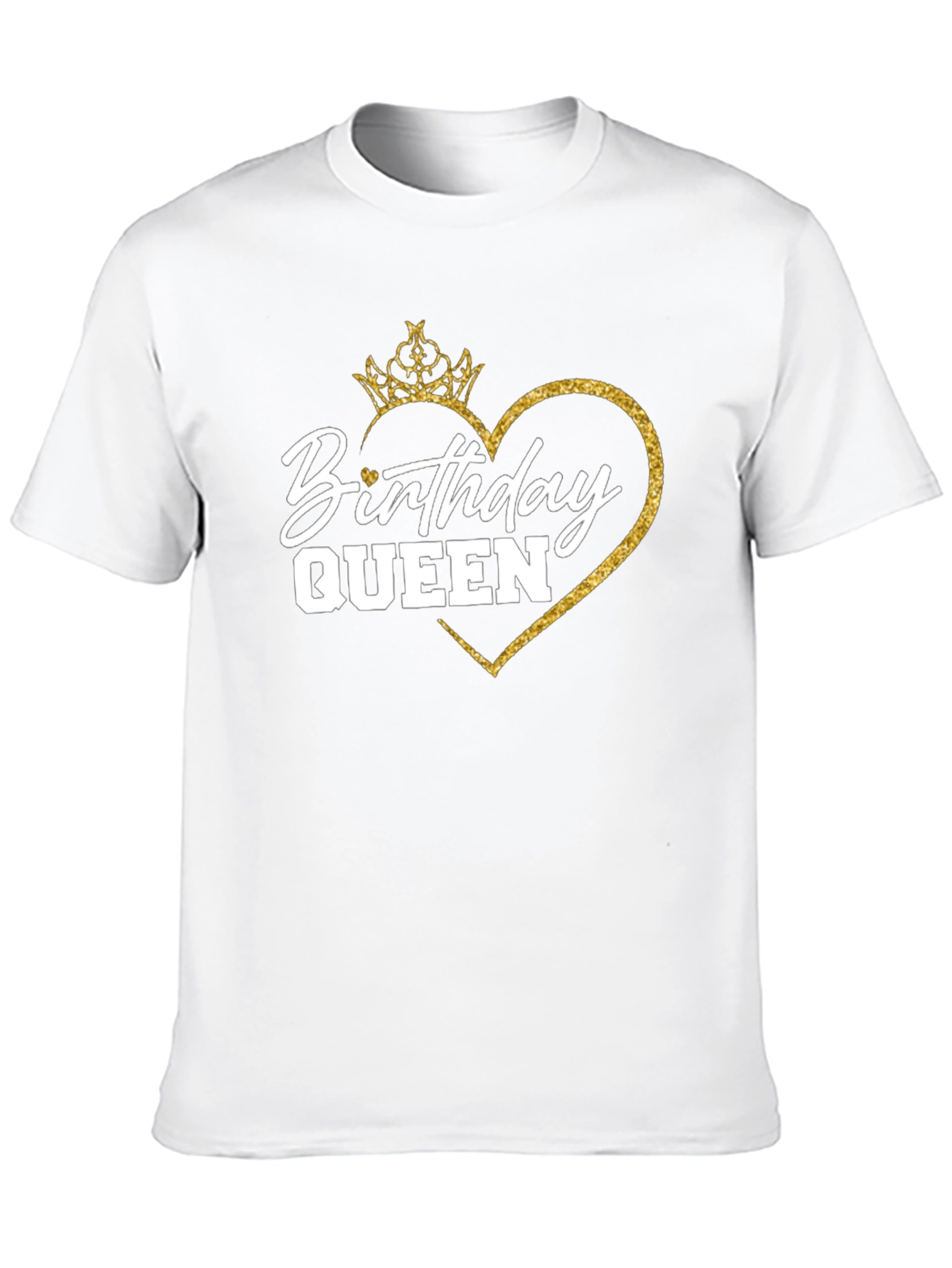 Birthday Queen T-Shirt - Gold Glitter Crown
