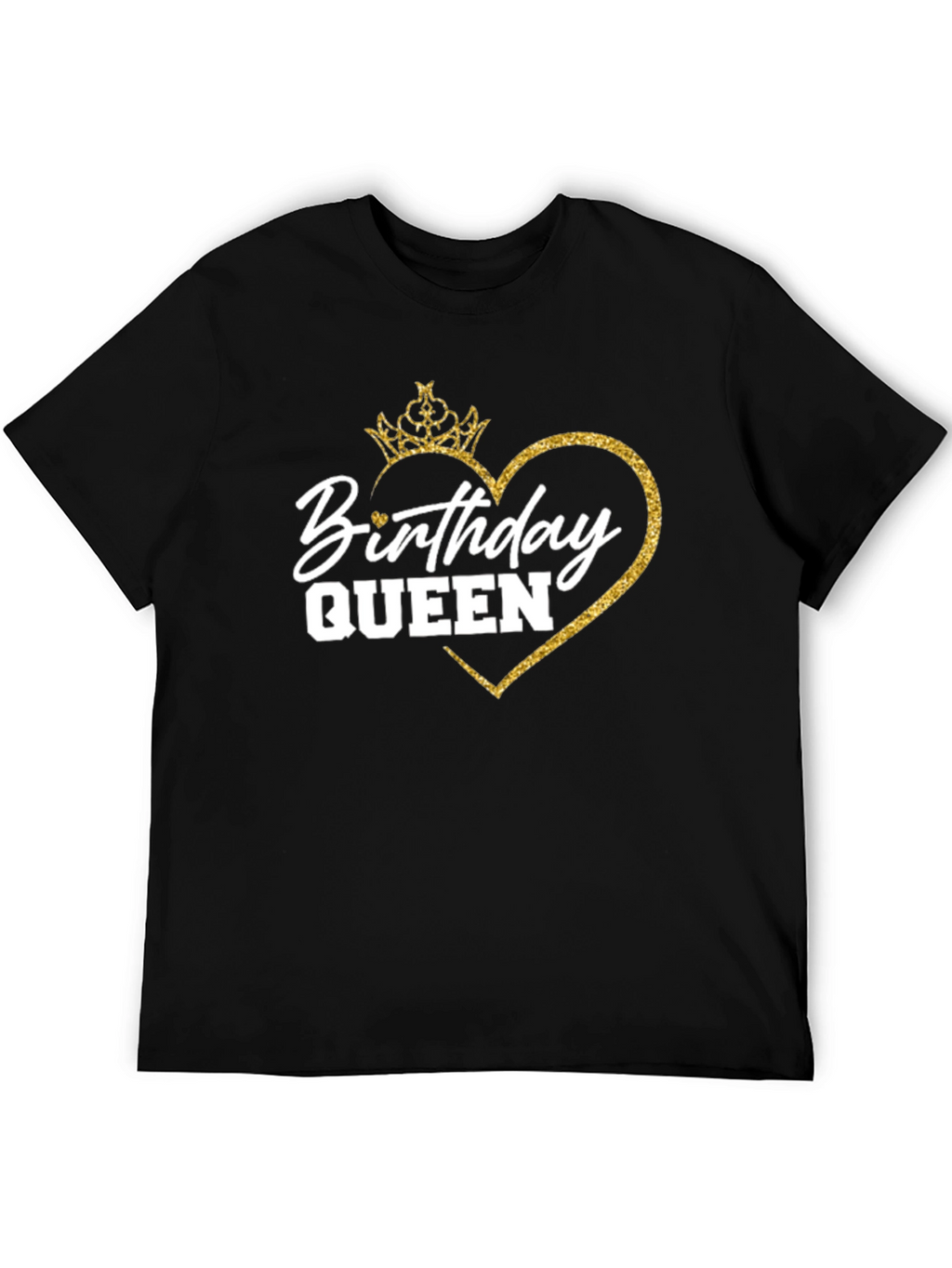 Birthday Queen T-Shirt - Gold Glitter Crown