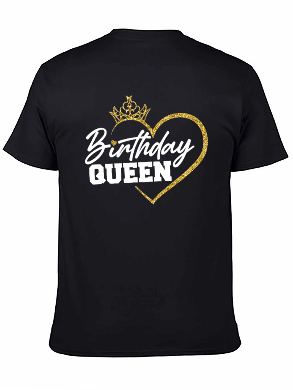 Birthday Queen T-Shirt - Gold Glitter Crown