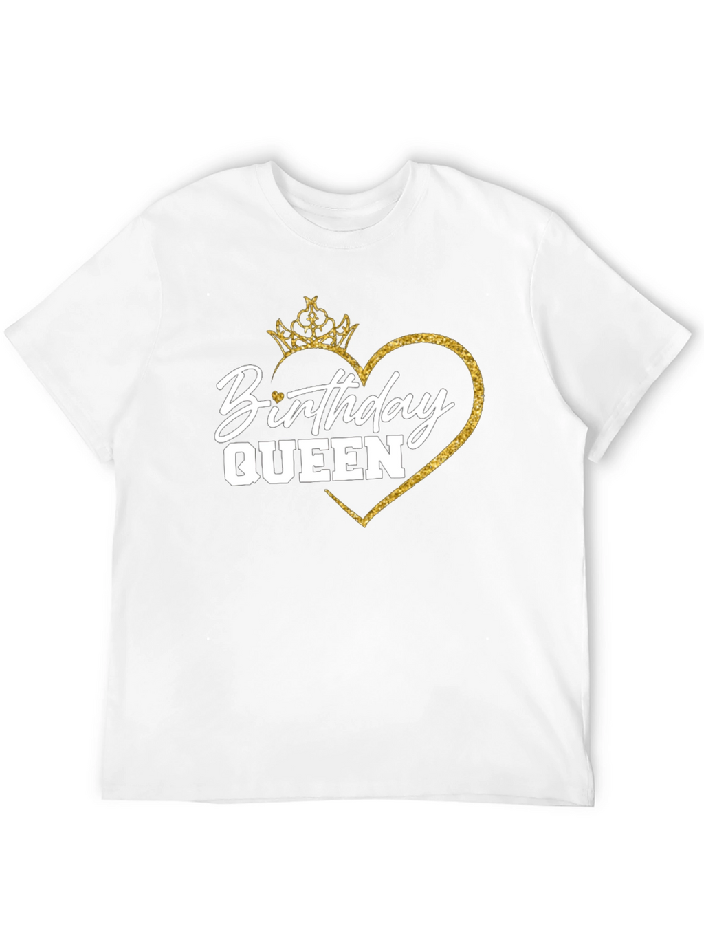Birthday Queen T-Shirt - Gold Glitter Crown