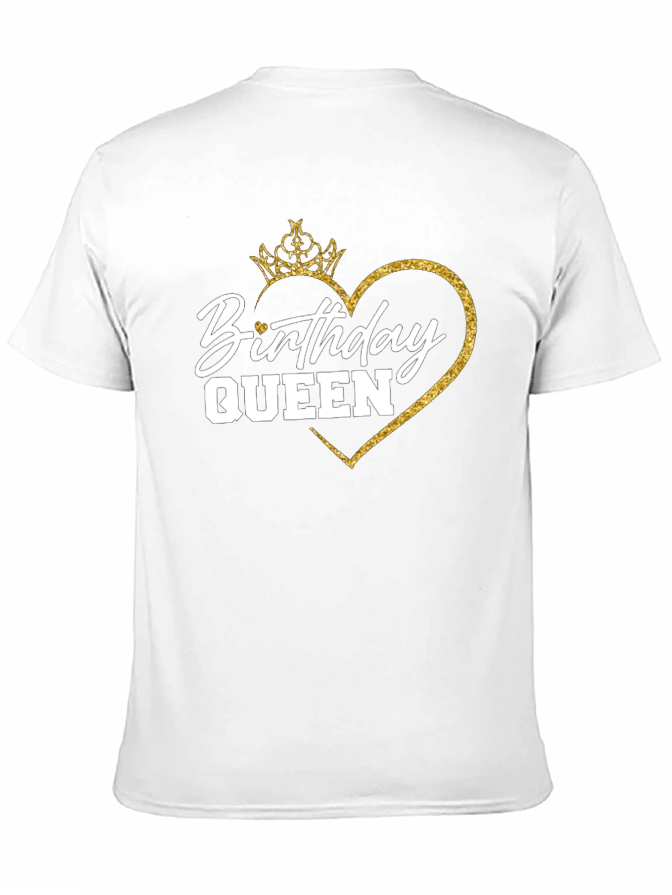 Birthday Queen T-Shirt - Gold Glitter Crown