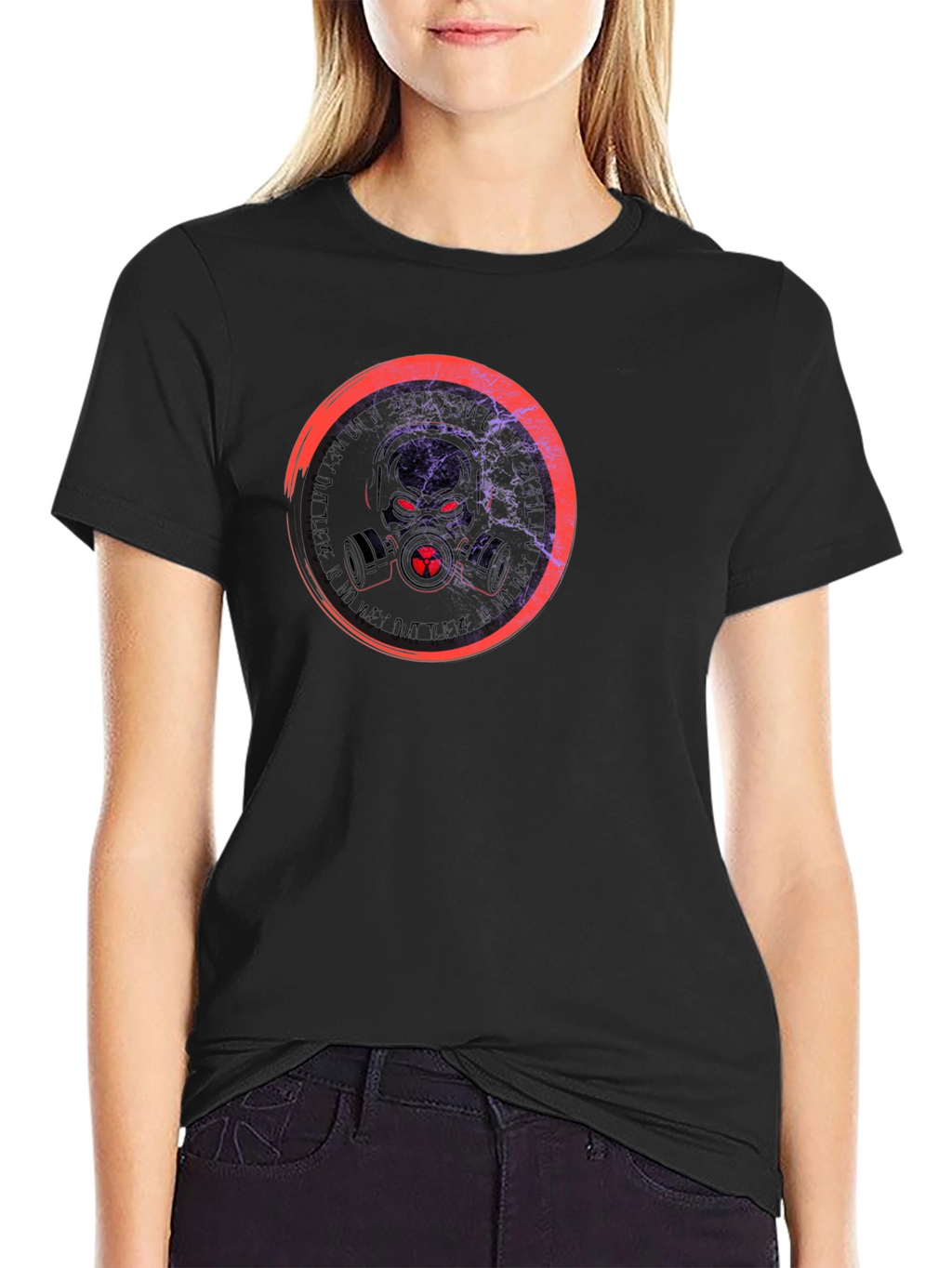 Toxic Gas Mask Graphic Black T-Shirt