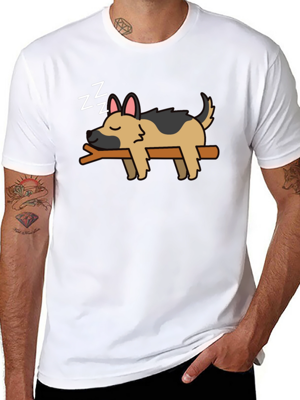Sleeping Dog on Branch T-Shirt