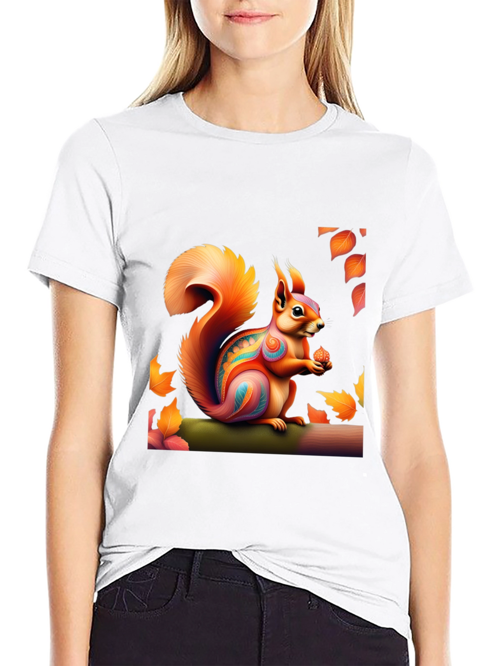 Squirrel Art T-Shirt - Nature Graphic Tee