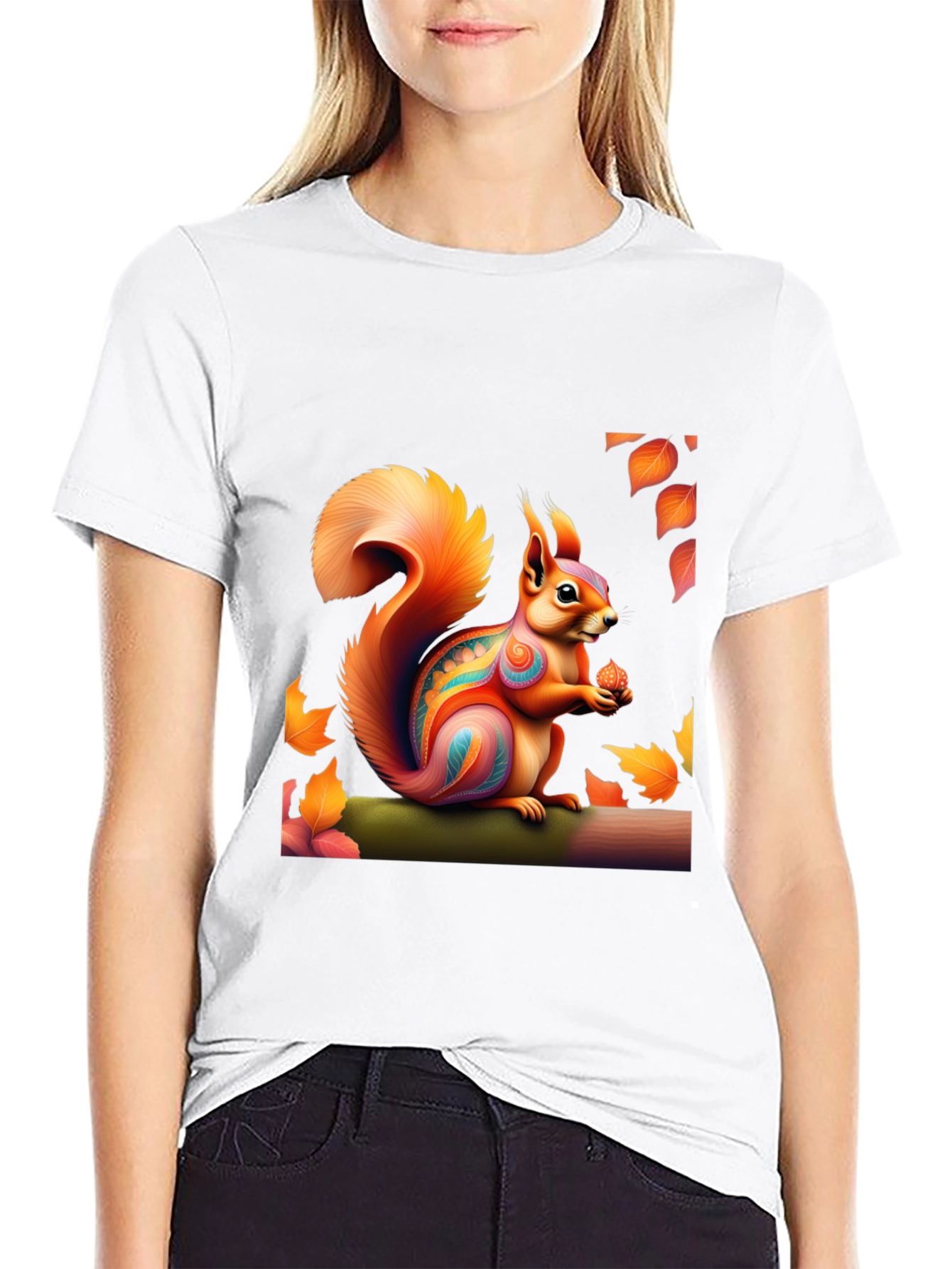 Squirrel Art T-Shirt - Nature Graphic Tee