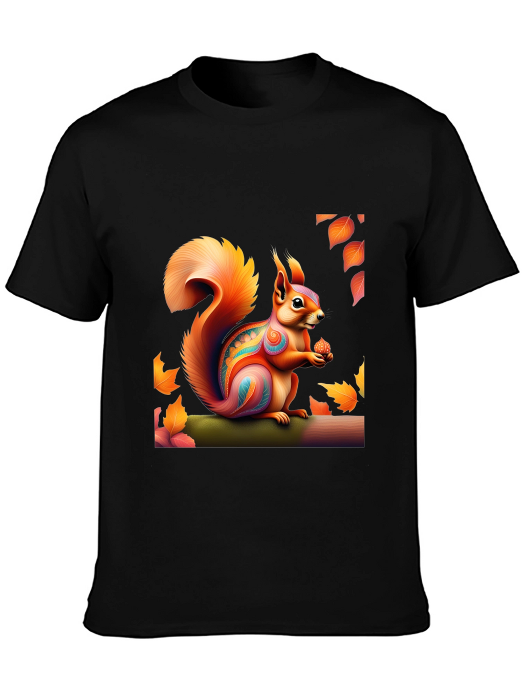 Squirrel Art T-Shirt - Nature Graphic Tee