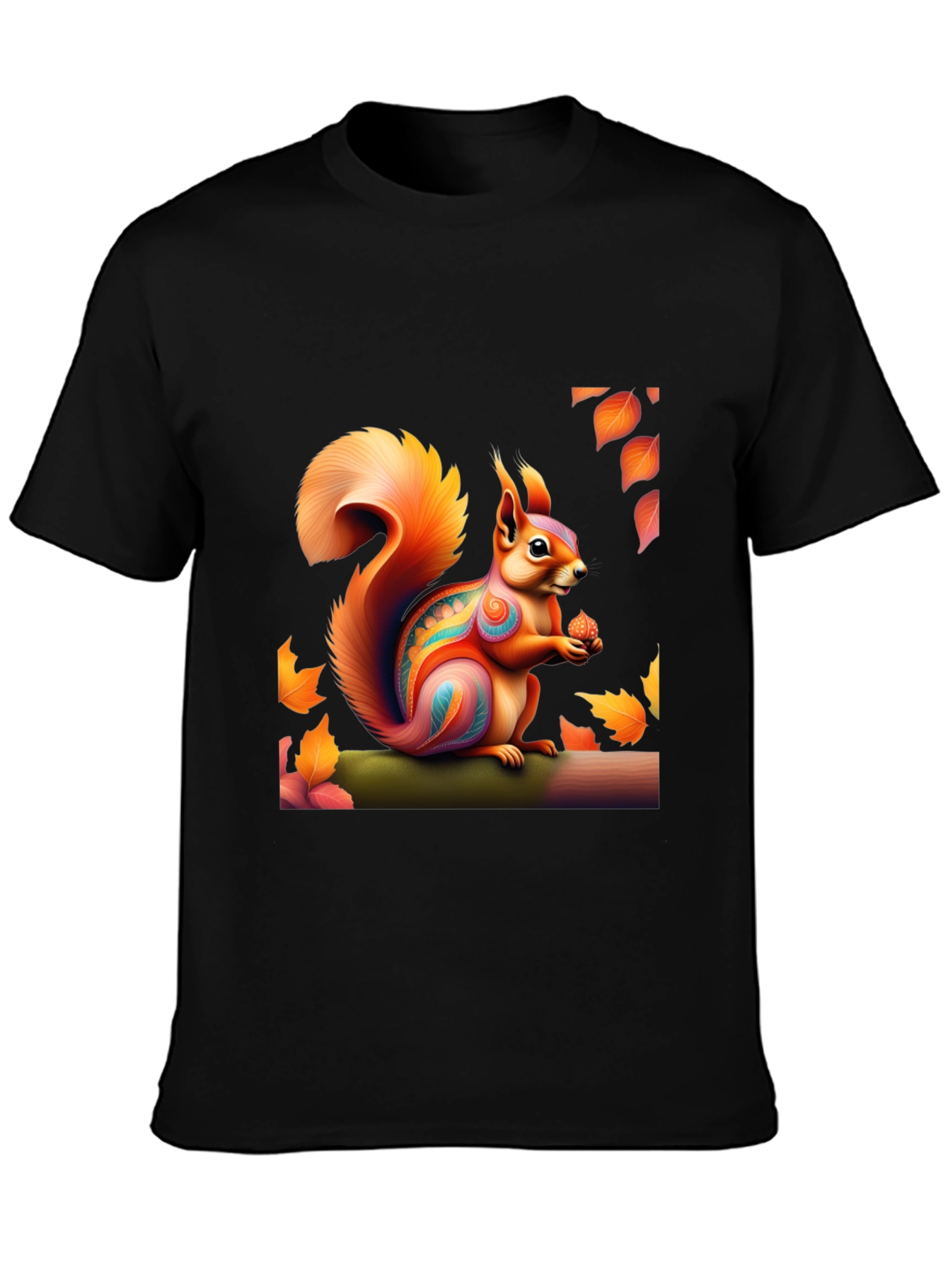 Squirrel Art T-Shirt - Nature Graphic Tee