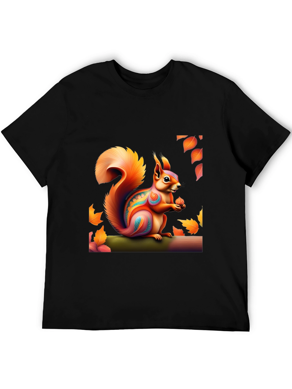 Squirrel Art T-Shirt - Nature Graphic Tee