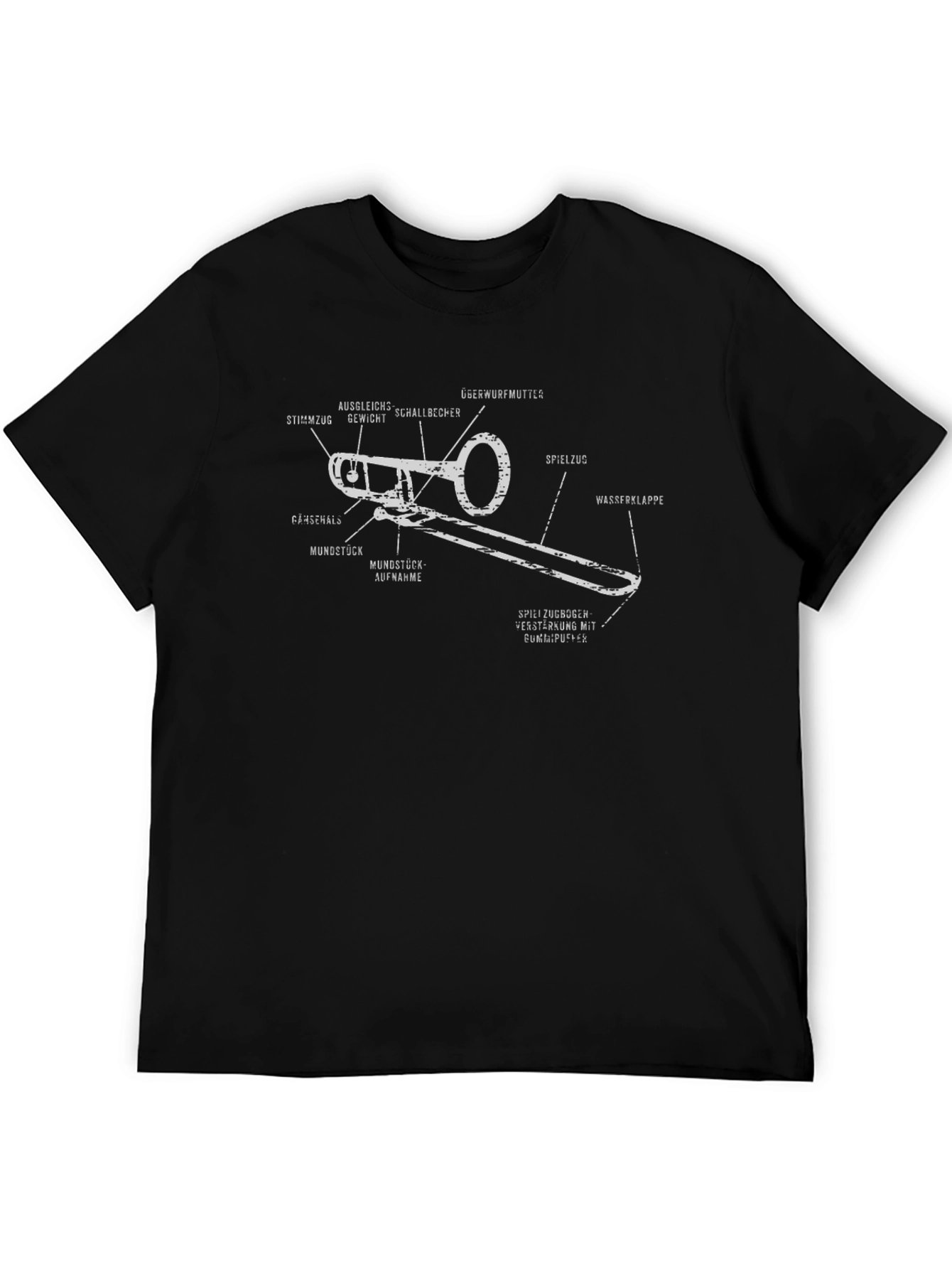 Trombone Anatomy T-Shirt - Musical Instrument Tee