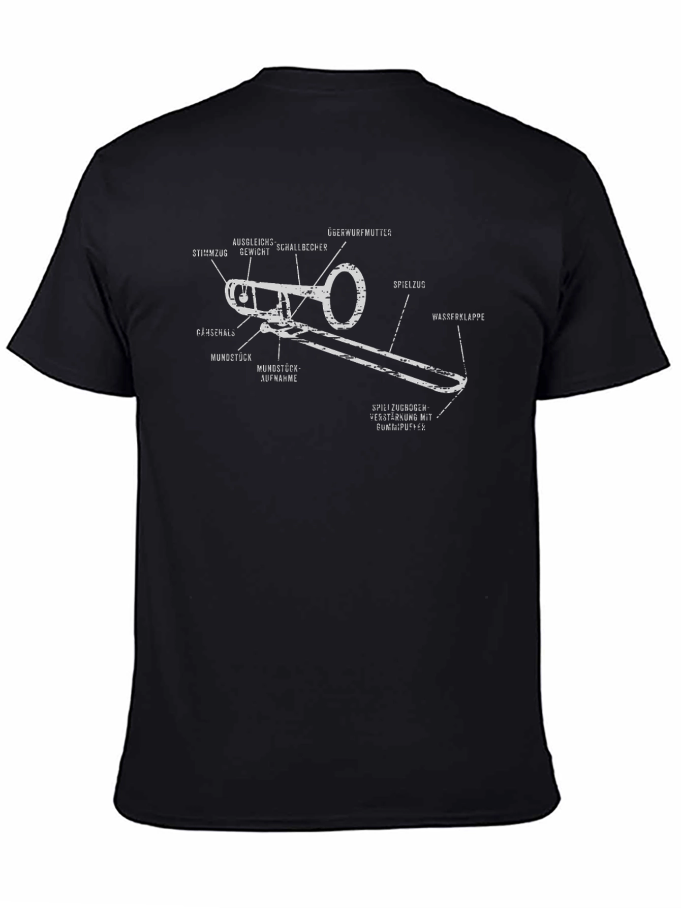 Trombone Anatomy T-Shirt - Musical Instrument Tee