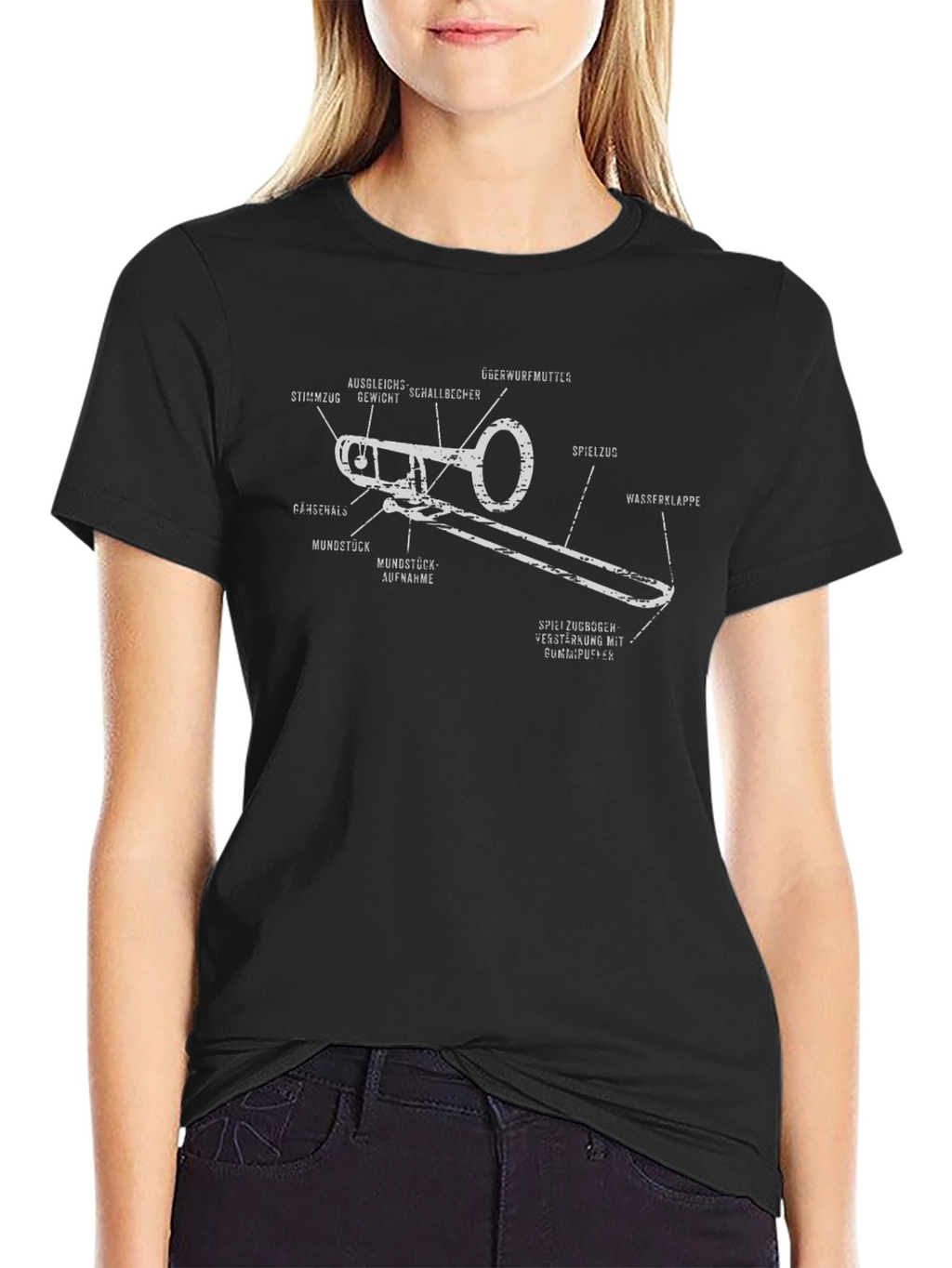 Trombone Anatomy T-Shirt - Musical Instrument Tee