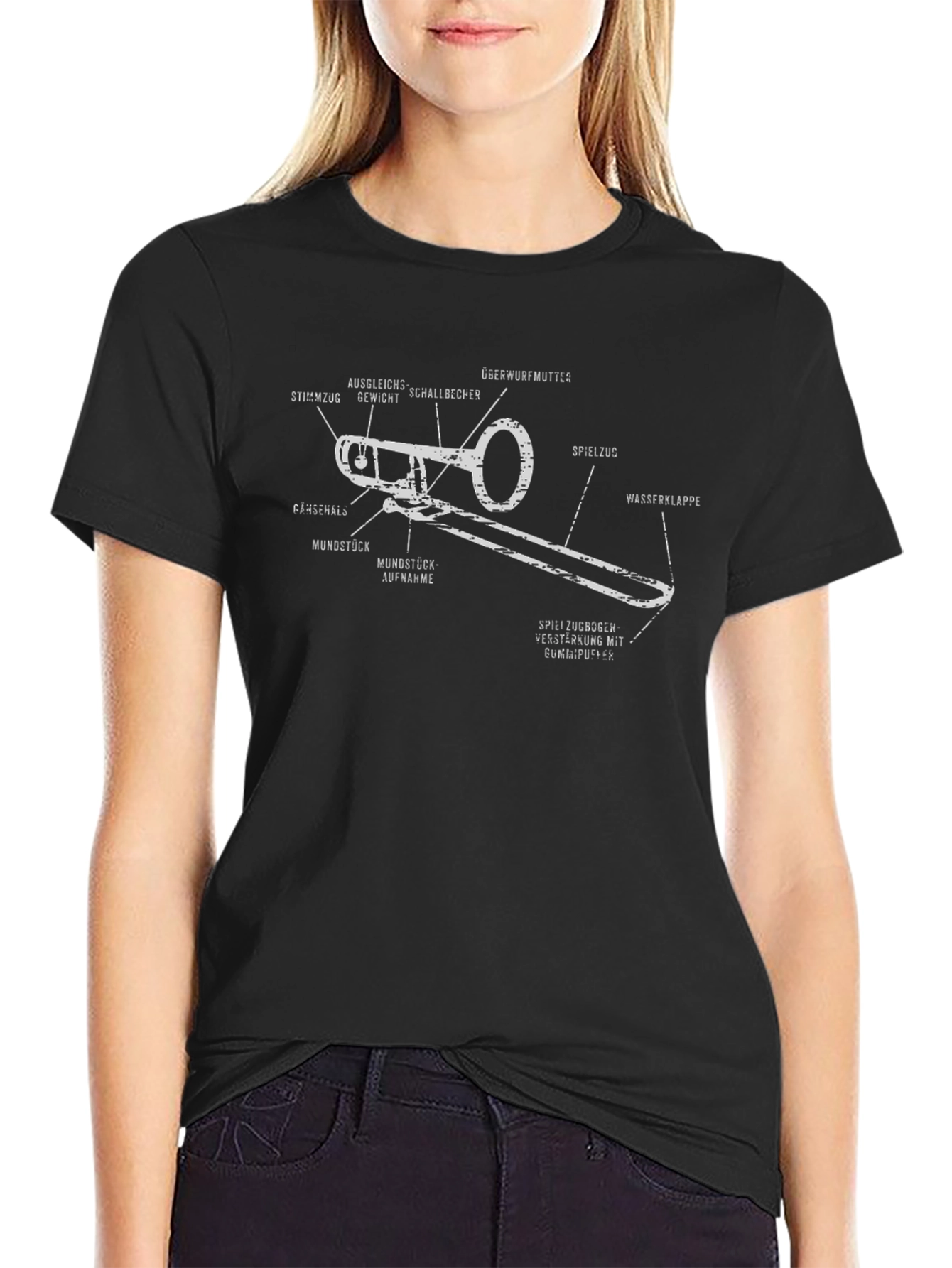 Trombone Anatomy T-Shirt - Musical Instrument Tee