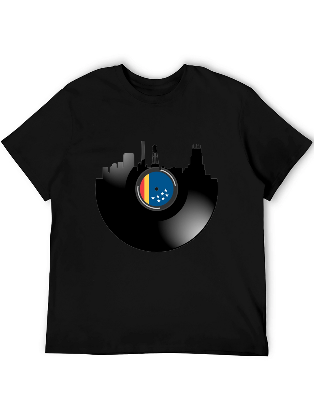 Vinyl Record Cityscape T-Shirt