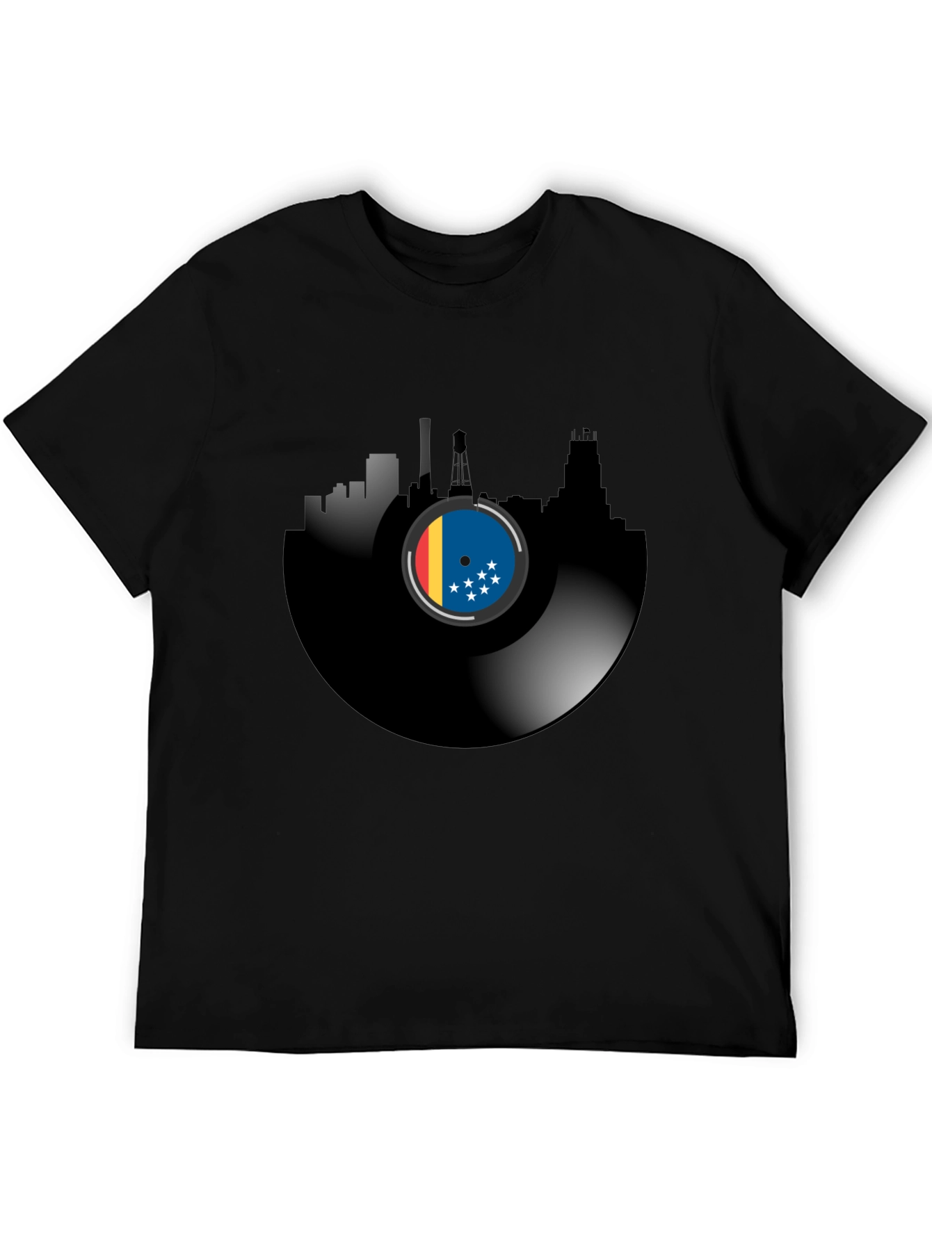 Vinyl Record Cityscape T-Shirt