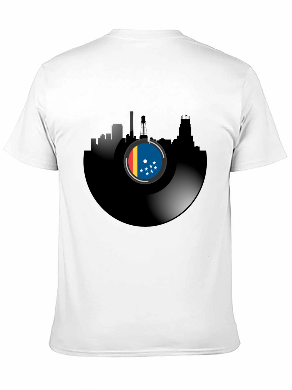 Vinyl Record Cityscape T-Shirt