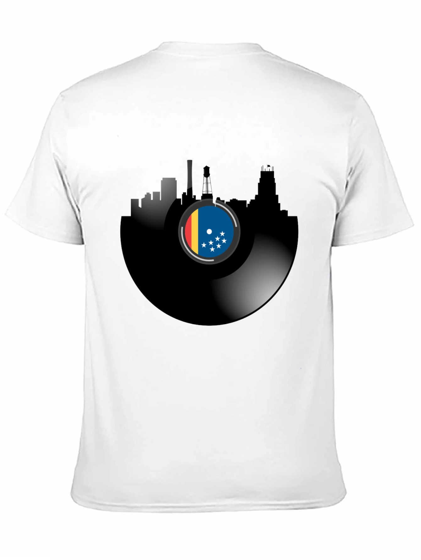 Vinyl Record Cityscape T-Shirt