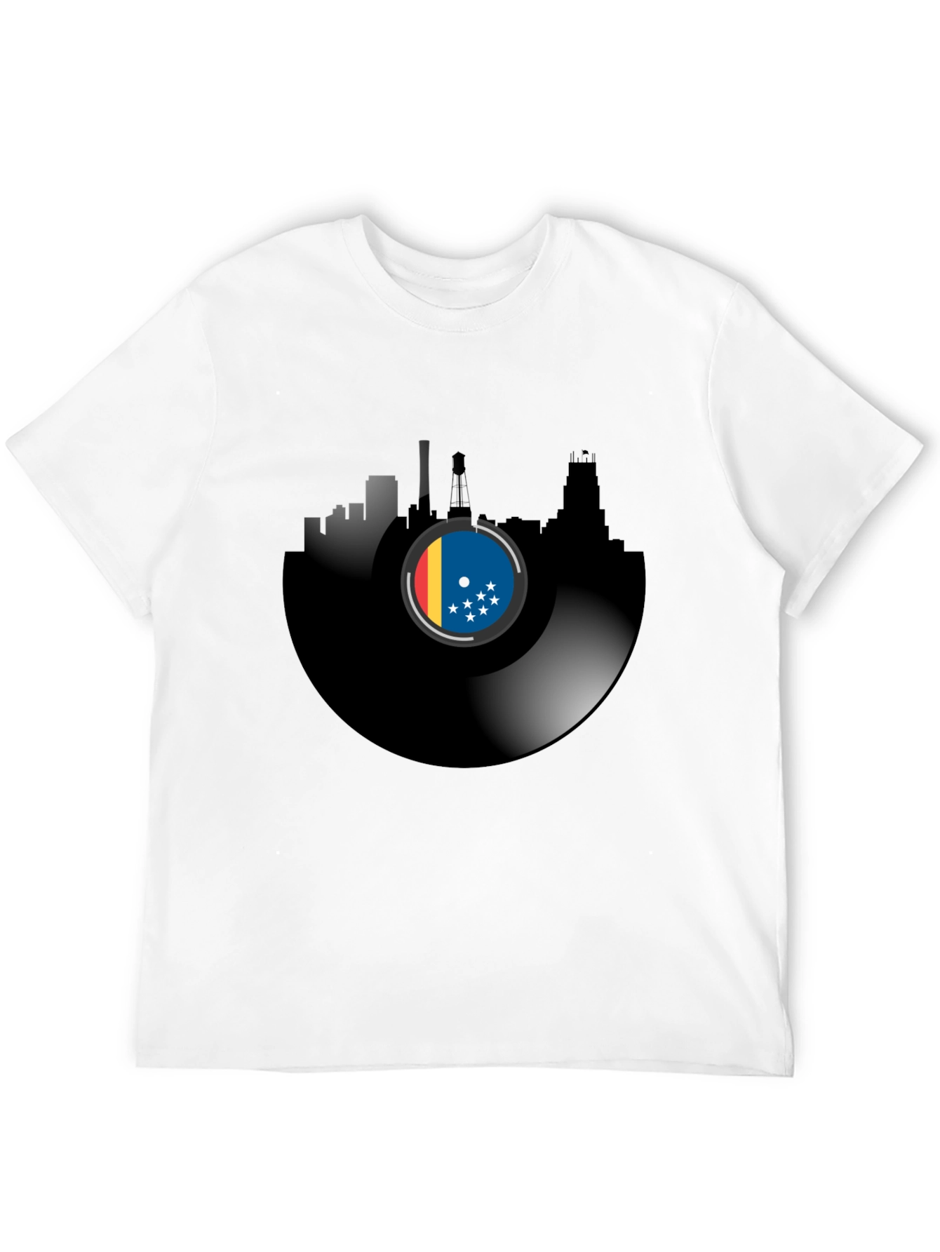 Vinyl Record Cityscape T-Shirt