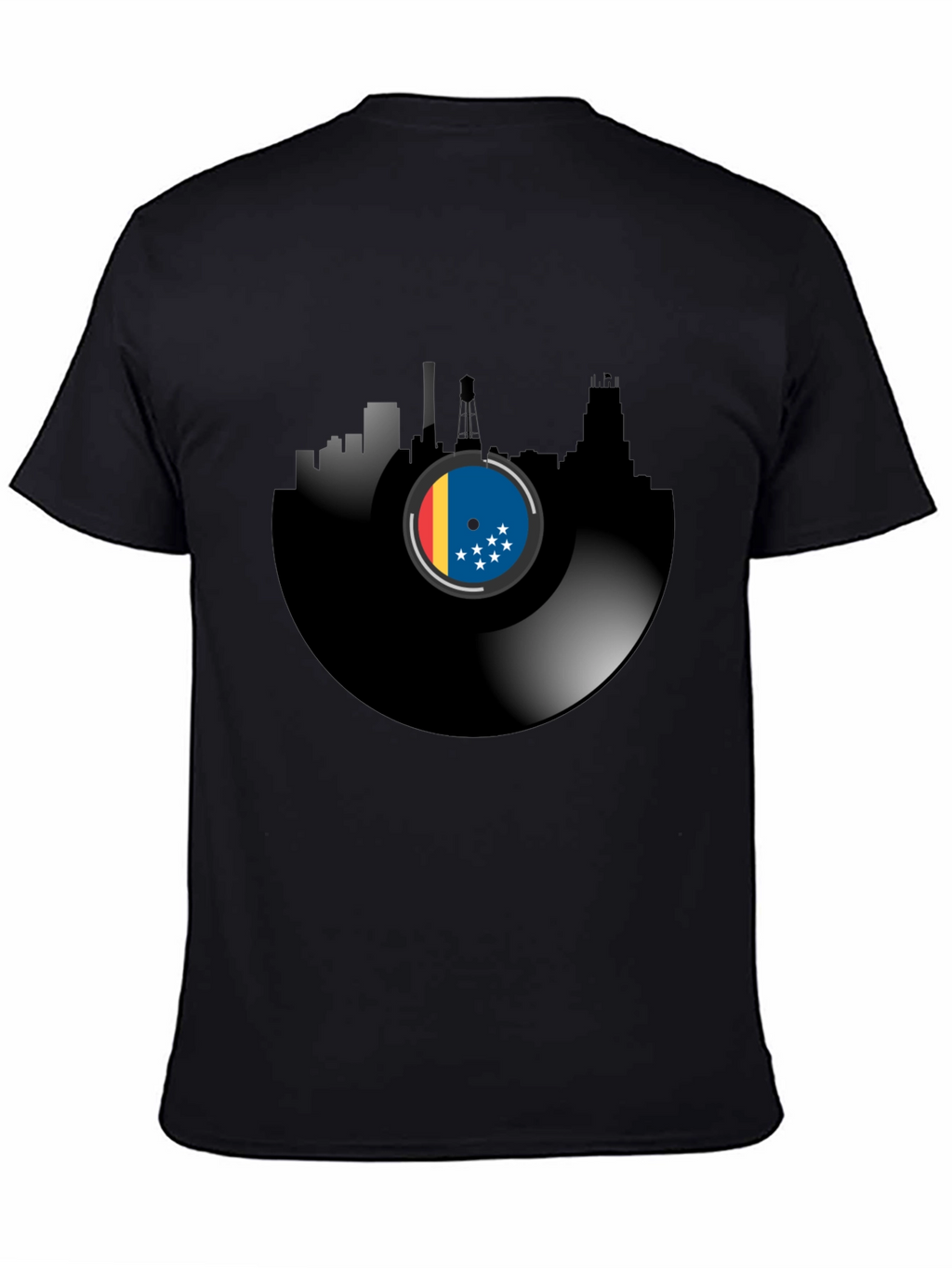Vinyl Record Cityscape T-Shirt