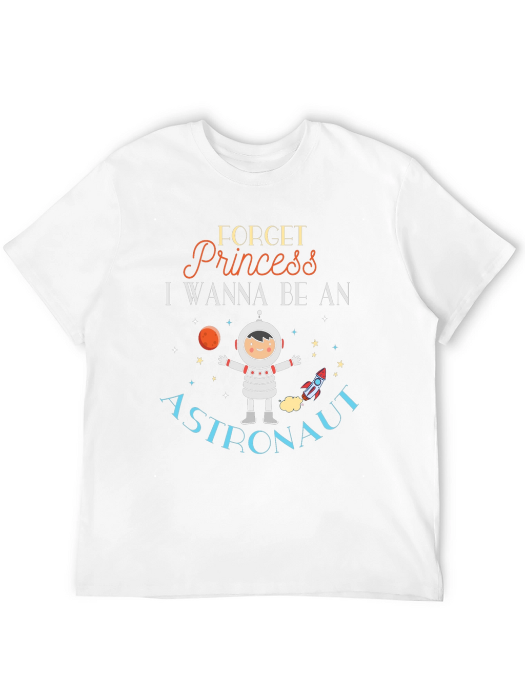 Forget Princess Astronaut Black T-Shirt