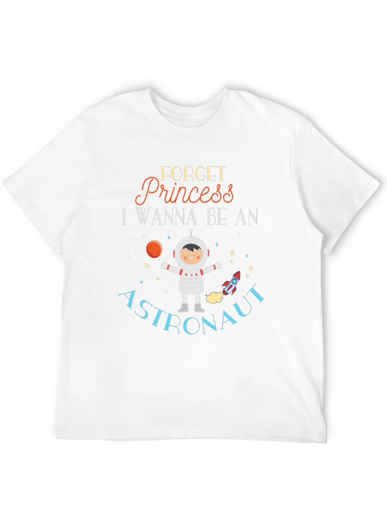 Forget Princess Astronaut Black T-Shirt
