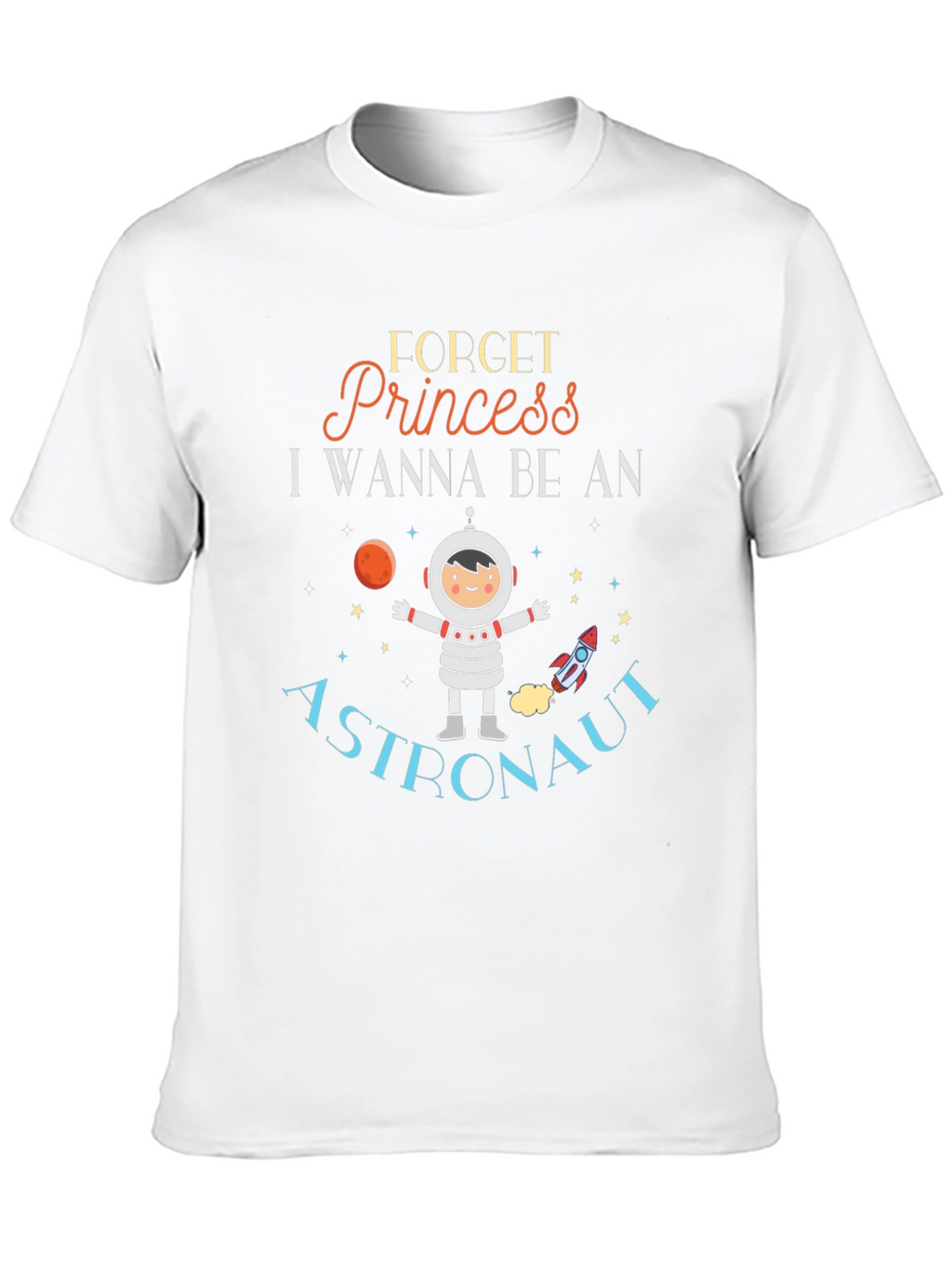 Forget Princess Astronaut Black T-Shirt