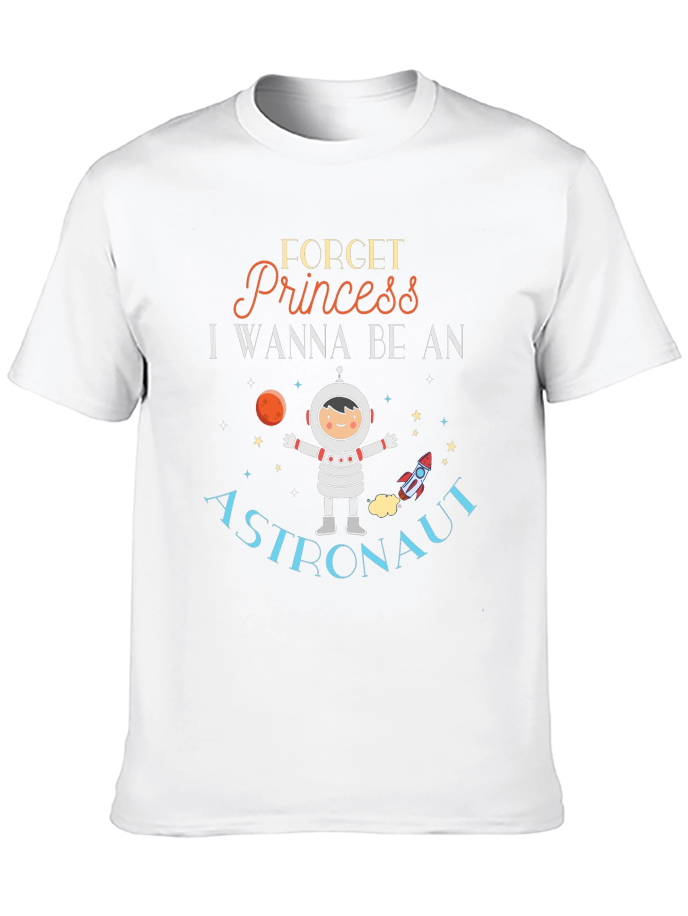Forget Princess Astronaut Black T-Shirt