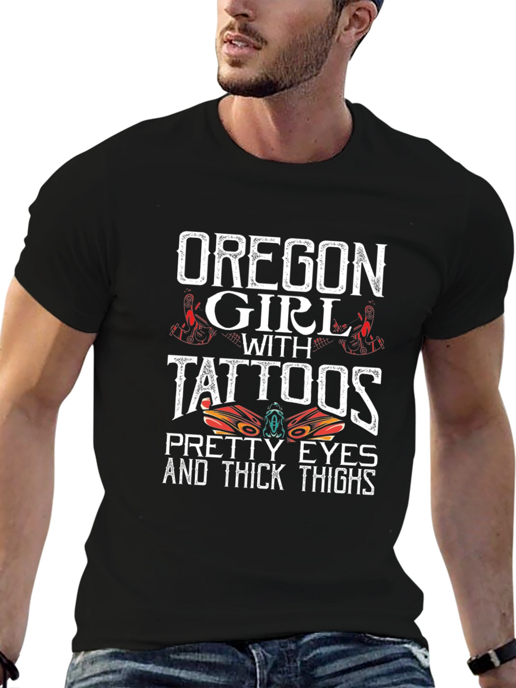 Oregon Girl with Tattoos Graphic T-Shirt