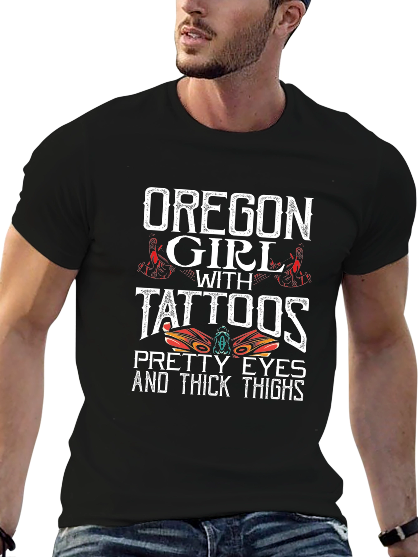 Oregon Girl with Tattoos Graphic T-Shirt